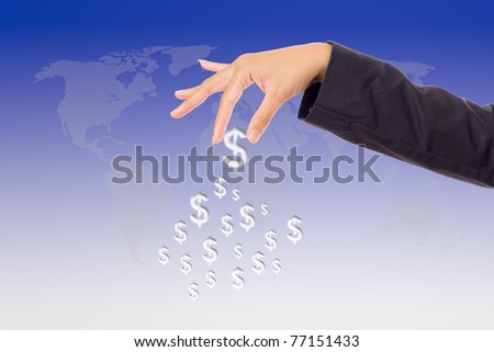 hand bring up big dollar sign