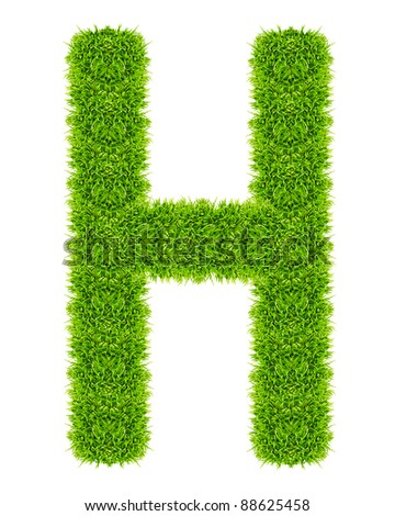 Green Grass Letter H Isolated Stock Photo 88625458 : Shutterstock