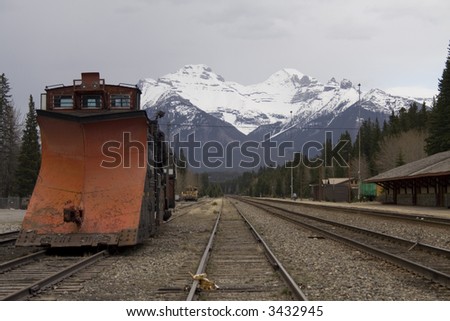 Snow Remover Train in Banff Railway Station
