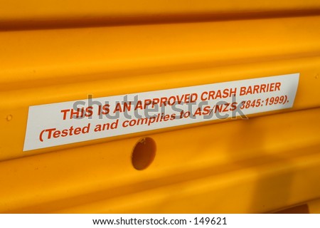 Approved crash barrier...
