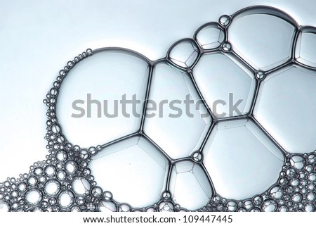 Water cells Description: Soap bubbles on the water