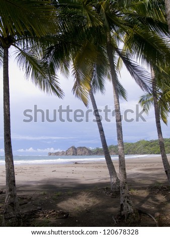 Beautiful tropical beach near Samara in Costa Rica