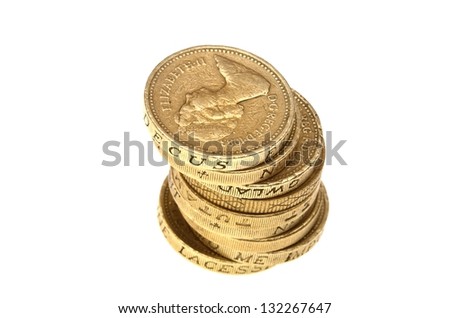 Pound coins stack
