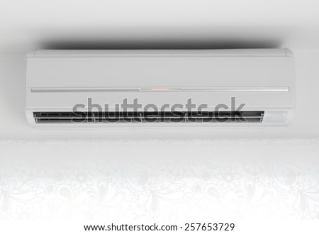 Split-system white air conditioner wall type isolated on white background