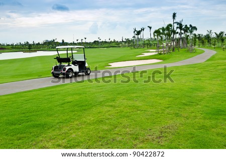 view of golf cart at golf course, Thailand