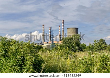 Sofia, Bulgaria - June 20, 2015: Thermoelectric power plant \
