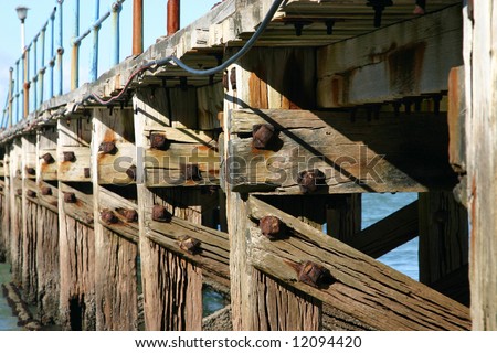 Details of an Old rusted ocean Pier