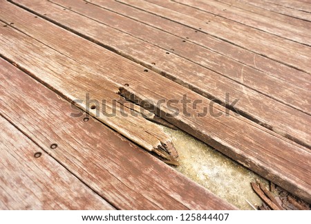 broken wood deck