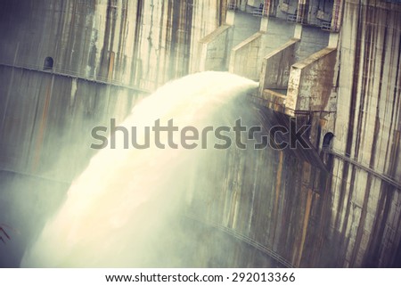 Dam discharge flood water,china