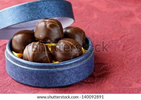 chocolates in a gift box - sweet dessert