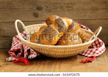 assortment bread (rye, white long loaf, whole-grain cereal bun)