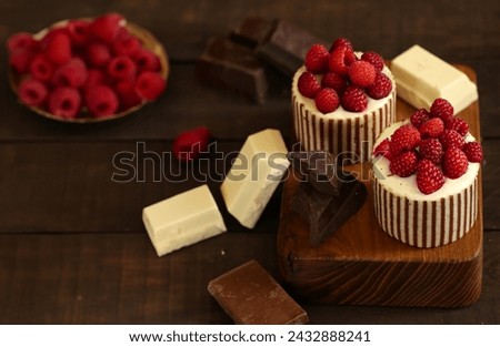 Similar – Image, Stock Photo Homemade small cake with blackberries