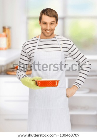 bright picture of cooking man in kitchen