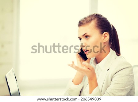 bright picture of confused woman with smartphone