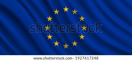 Europian Union Flag Vector Closeup Illustration