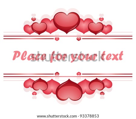 Valentine's day frame vector background with hearts