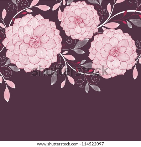 Floral Background With Flower Dahlia. Element For Design. Vector ...