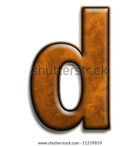 Lower Case Letter D In Brown Leather Isolated On White Stock Photo ...