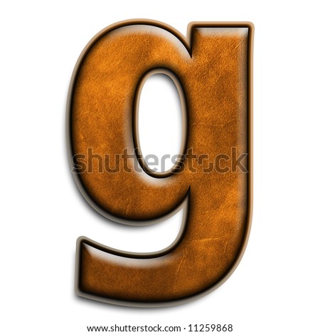 Lower Case Letter G In Brown Leather Isolated On White Stock Photo ...