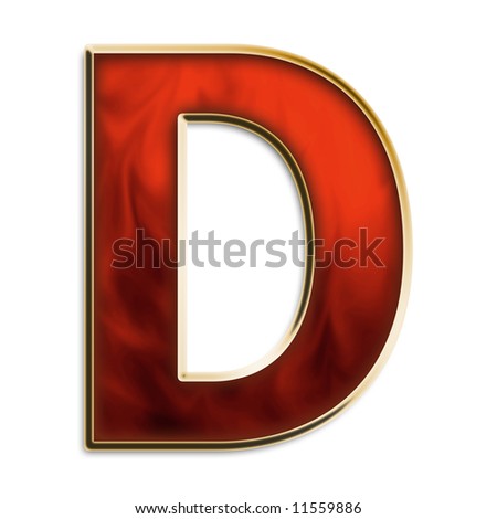 Capital D In Fiery Red & Gold Isolated On White Stock Photo 11559886 ...