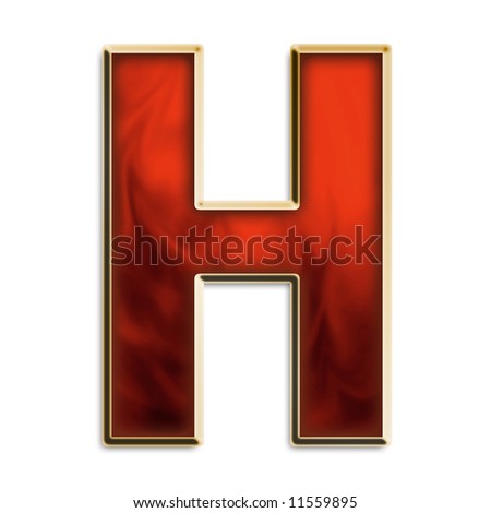 Capital H In Fiery Red & Gold Isolated On White Stock Photo 11559895 ...