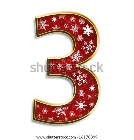 Snowflake Christmas Number Three Stock Photo 16178899 : Shutterstock