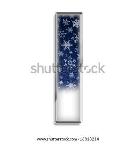 Blue Snowflake Capital Letter I Stock Photo 16818214 : Shutterstock