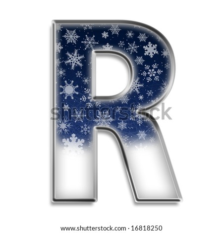 Blue Snowflake Capital Letter R Stock Photo 16818250 : Shutterstock