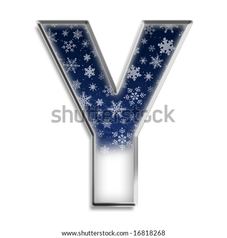 Blue Snowflake Capital Letter Y Stock Photo 16818268 : Shutterstock