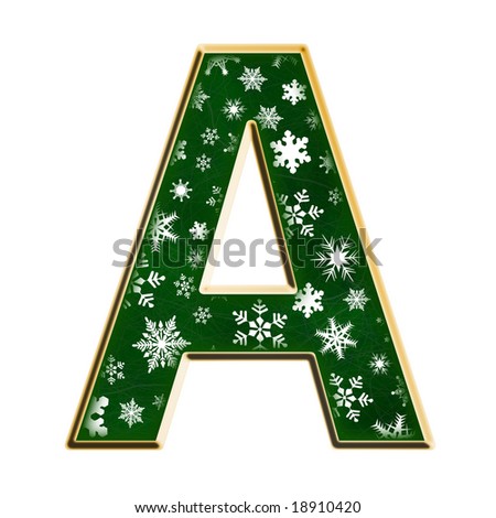 Christmas Green Snowflake Capital Letter A Stock Photo 18910420 ...