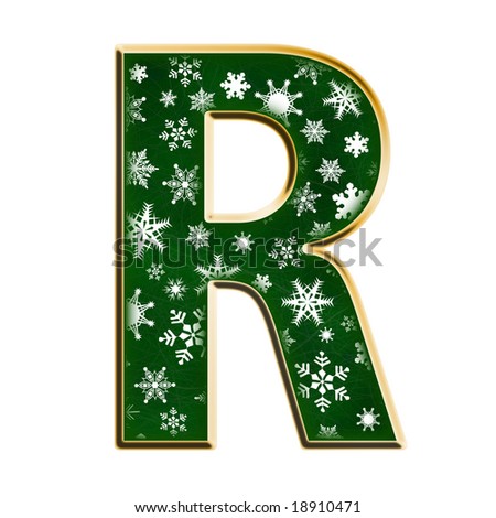 Christmas Green Snowflake Capital Letter R Stock Photo 18910471 ...