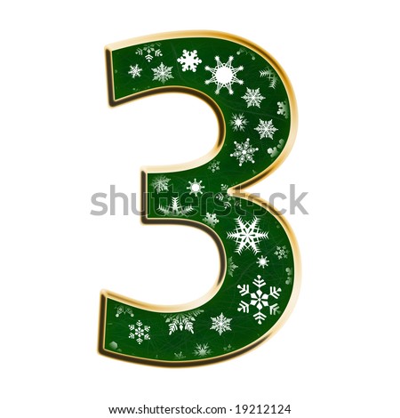 Christmas Green Snowflake Number Three Stock Photo 19212124 : Shutterstock