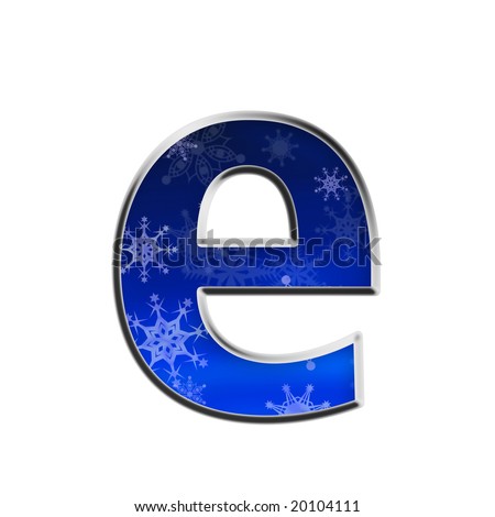 Blue Gradient Snowflake Lowercase Letter E Stock Photo 20104111 ...