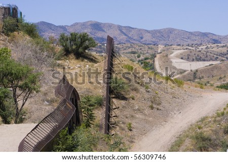 Border Fence Arizona, United States and Mexico