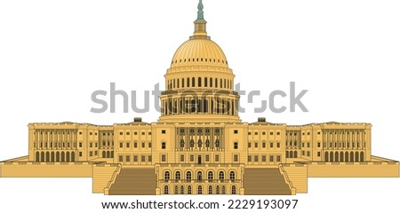 U.S. Capitol Building Vector Illustration