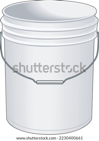 Plastic Bucket Container Vector Illustration