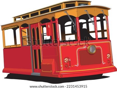 Cable Car Trolley Vector Illustration