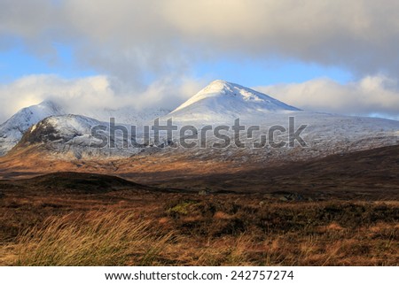 Snow covered mountains, Glencoe, Scotland