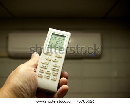 air conditioner remote control set as saving power temperature