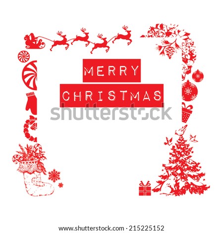 Merry Christmas Frame Stock Vector Illustration 215225152 : Shutterstock