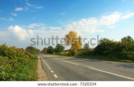 A empty road in late summer