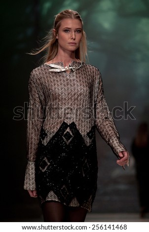 MOSCOW, RUSSIA - NOVEMBER 01: INTERNATIONAL FASHION TRADE SHOW, Designers present their collections for spring-summer 2015 on November 01, 2014 in Moscow, Russia.