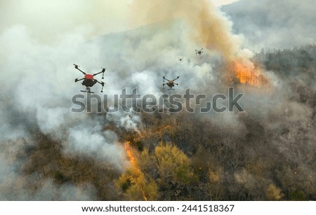 Similar – Image, Stock Photo smoke of a fire in industrial district