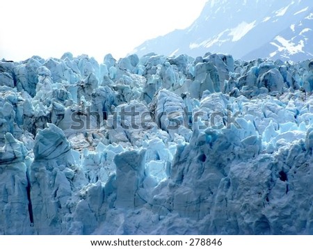 A closeup view of Margerie Glacier in Glacier Bay National Park.