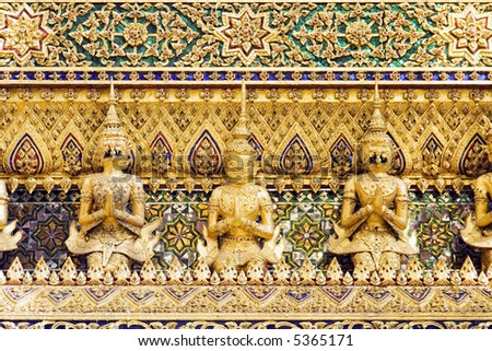 Thai demon guardian statues at the Royal Palace in Bangkok, Thailand.