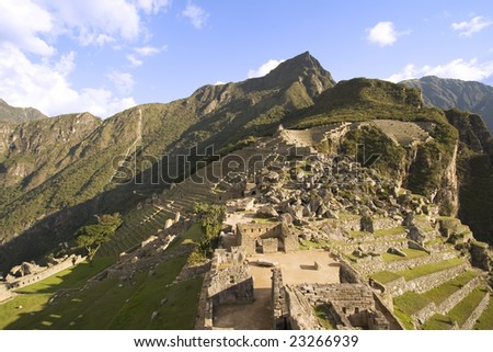 The lost Incan city of Machu Picchu near Cusco, Peru.