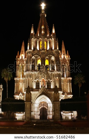 La Parroquia (Church of St. Michael the Archangel) in the historic Mexican city of San Miguel de Allende.