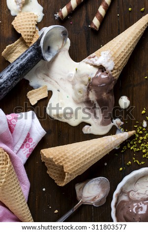 Ice Cream in a waffle cones