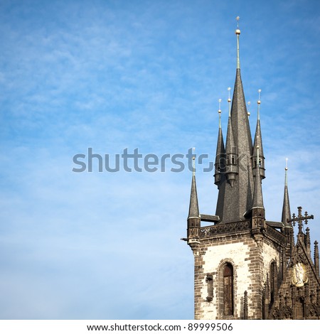 Detail of The Old tower in Prague with space for your text\
See my portfolio for more