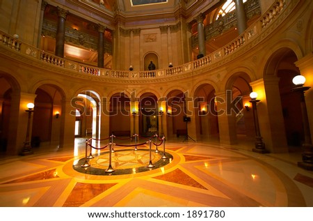 An artistic view of the grand hall of the MN State Capitol building. More with keyword Series002